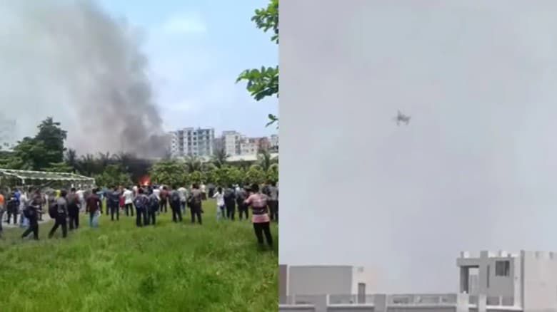 ঢাকায় বিমান বিধ্বস্ত, নিয়ন্ত্রণে ফায়ার সার্ভিসের ৮ ইউনিট
