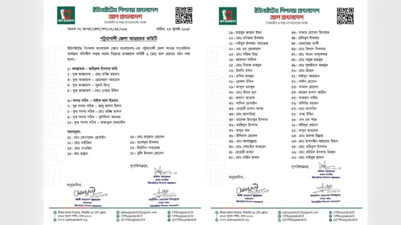 ‘আপ বাংলাদেশ’ পটুয়াখালী জেলা আহ্বায়ক কমিটি ঘোষণা