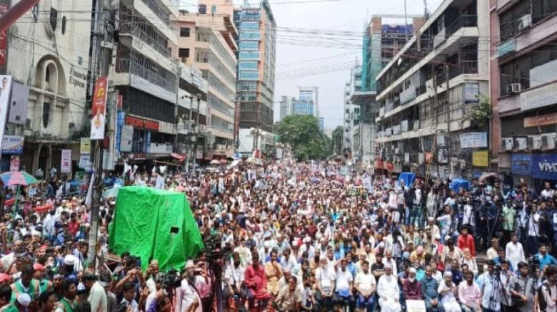 জুলাই গণঅভ্যুত্থানের বর্ষপূর্তি উপলক্ষে জামায়াতের গণমিছিল ও সমাবেশ