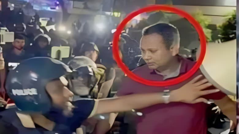 নুরের ওপর হামলাকারী লাল টি-শার্ট পরা যুবক কে?