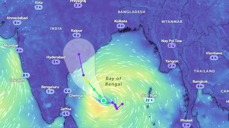 ধেয়ে আসছে ঘূর্ণিঝড় ‘মন্থা’, ভারতের ৩ রাজ্যে সতর্কতা