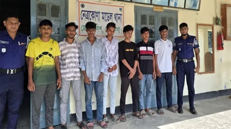 নেত্রকোনায় আটক নিষিদ্ধ ছাত্রলীগের সাত নেতাকর্মী