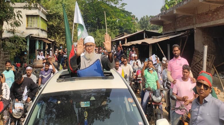 সাতক্ষীরা-২ আসনে জামায়াতে  সংসদ সদস্য প্রার্থী  মুহাদ্দিস আব্দুল খালেকের বিশাল মোটরসাইকেল শোডাউন