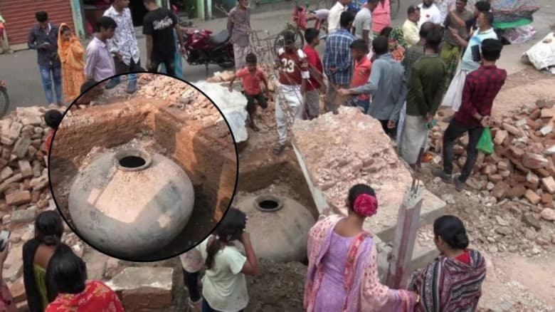 গুপ্তধনের গুঞ্জনে চাঞ্চল্য, মাটির নিচে বিশালাকার মটকা