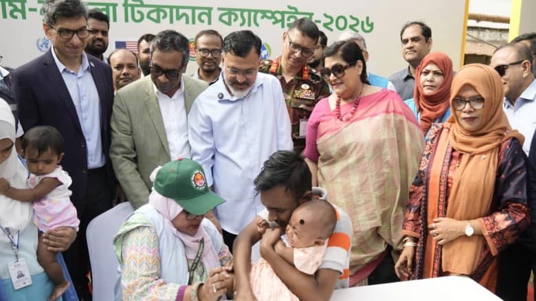 ঢাকা উত্তর সিটির ৫৯৯ কেন্দ্রে হাম-রুবেলা টিকা ক্যাম্পেইন শুরু