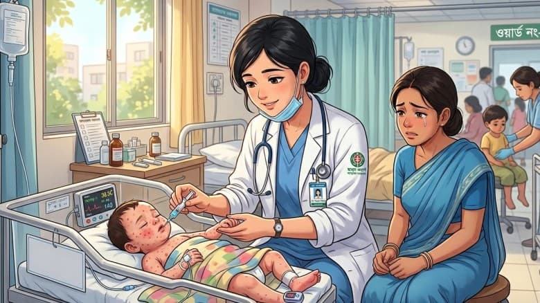 দেশে হাম ও উপসর্গে আরও ৭ শিশুর মৃত্যু